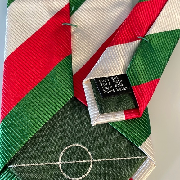 🇮🇹  J. Ploenes Italian Silk Tie With Soccer Ball Pendant - Picture 7 of 9
